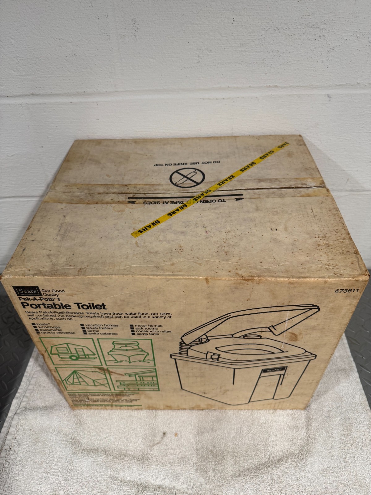 NEW sealed Vintage Sears Pak-A-Potti I Camping Portable Toilet Easy to Clean