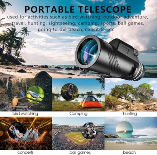 Monocular-Telescope 80×100 High Powered Monoculars High Definition for Black