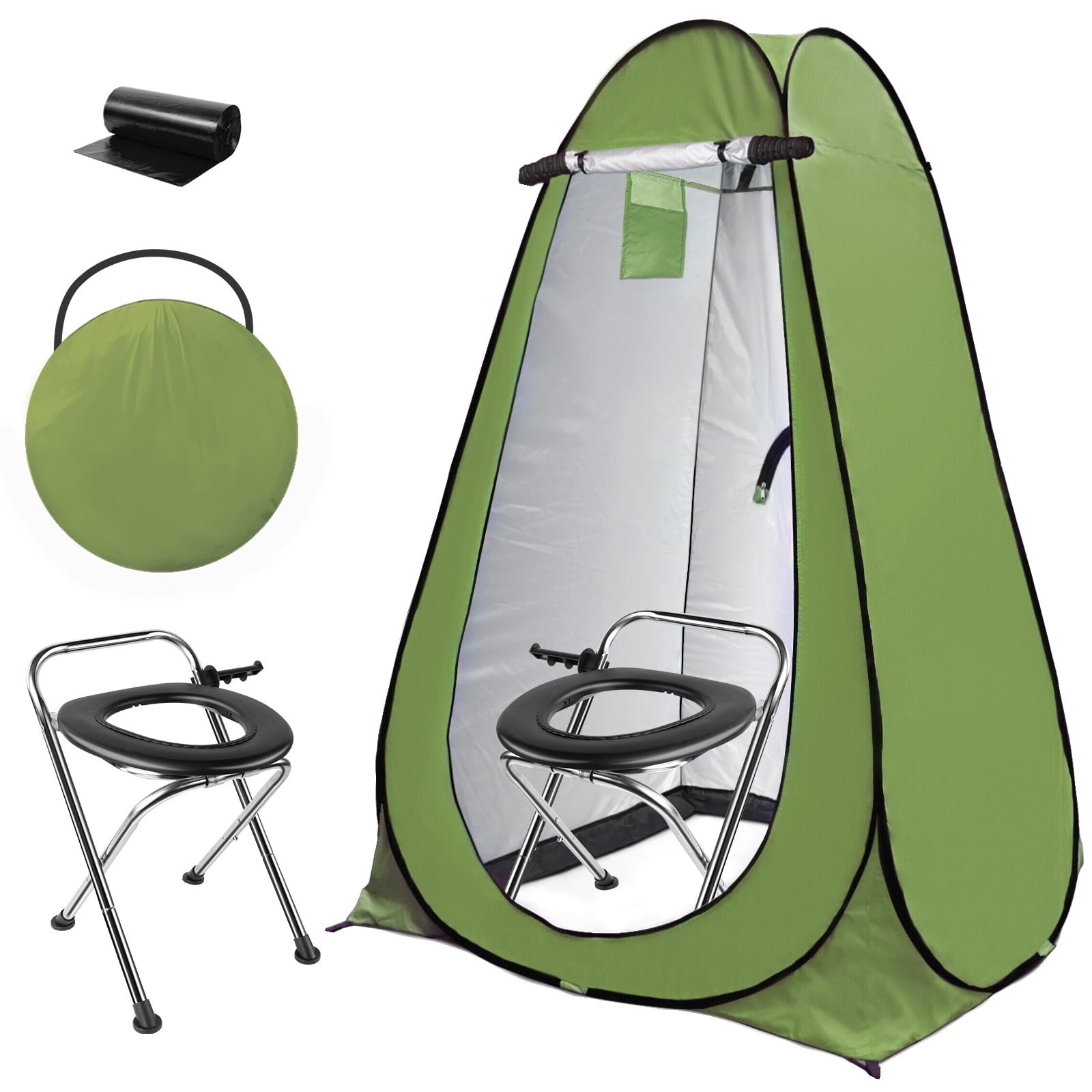 Anngrowy Portable Toilet Shower Tent – Waterproof Pop Up Camping Bathroom