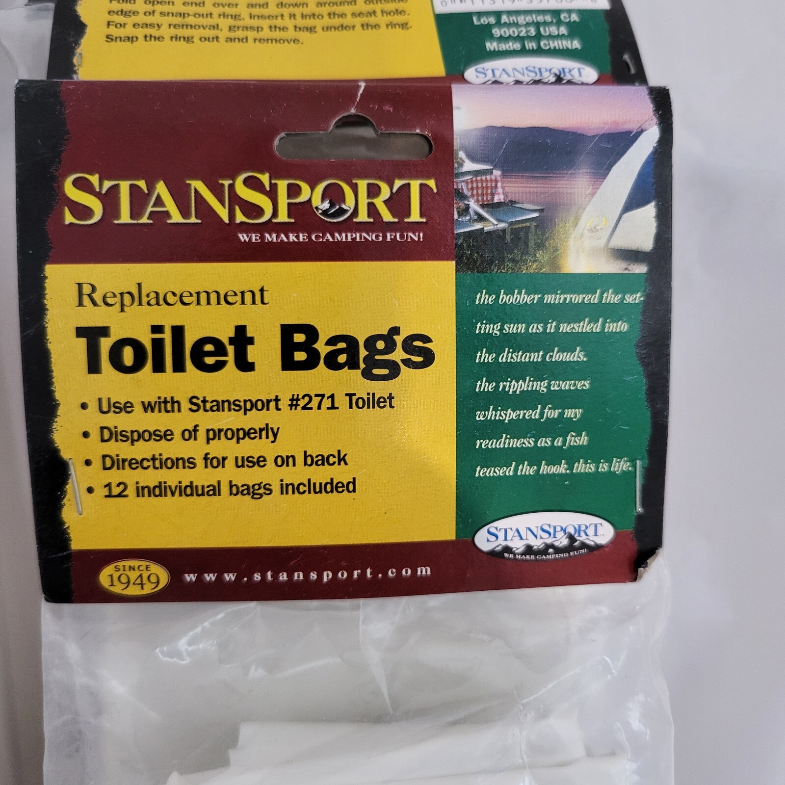 Stansport Portable Toilet #271 Replacement Bags New 72 Count Camping Toilet Bag