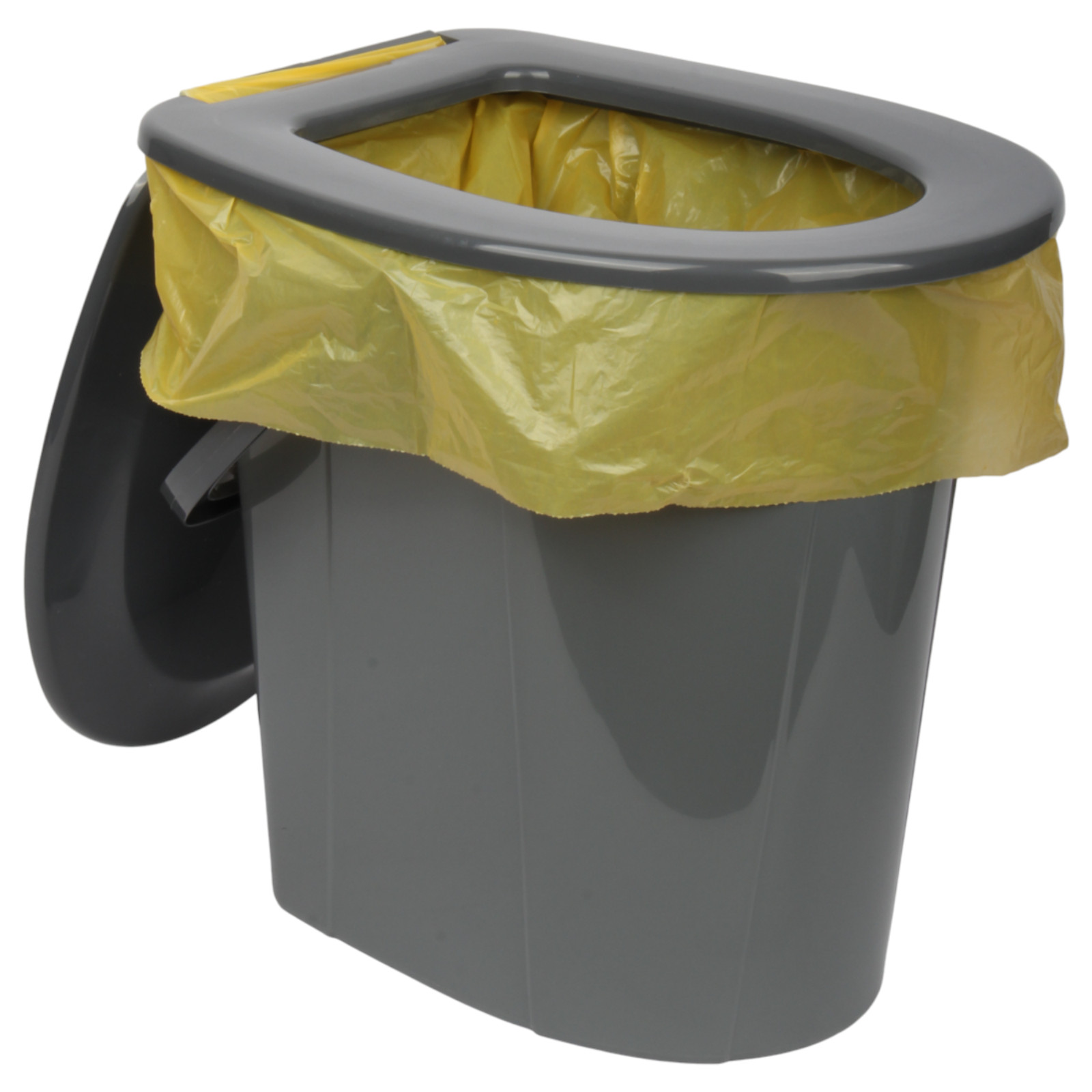 24L Camping Toilet Bucket Loo – Hinged Seat & Lid, HDPE, Max Load 120 kg