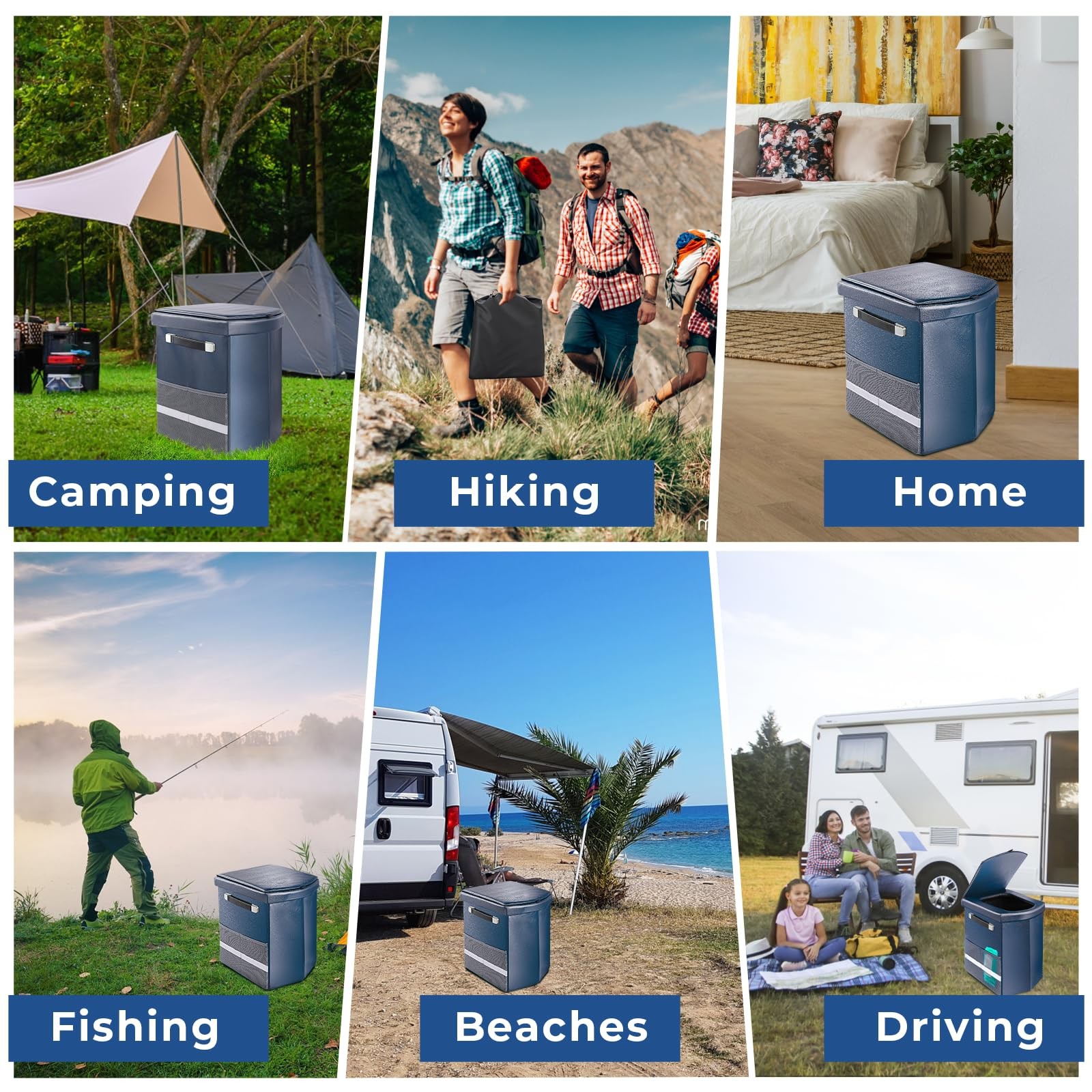 2026 Upgraded XL Portable Toilet for Adults,Tall Camping Toilet with Lid and …