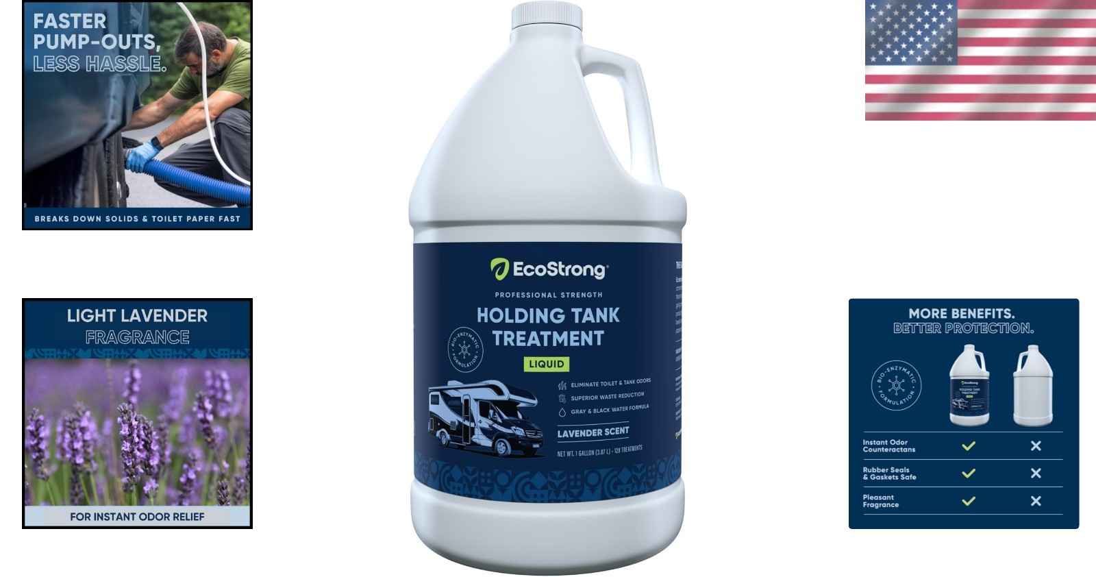 RV Toilet Treatment 128 Oz Lavender Odor Eliminator Waste Digester