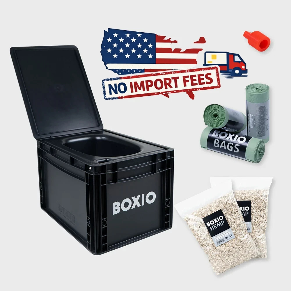 BOXIO TOILET PLUS Portable Composting Toilet | Camping Garden Travel | No Chemic