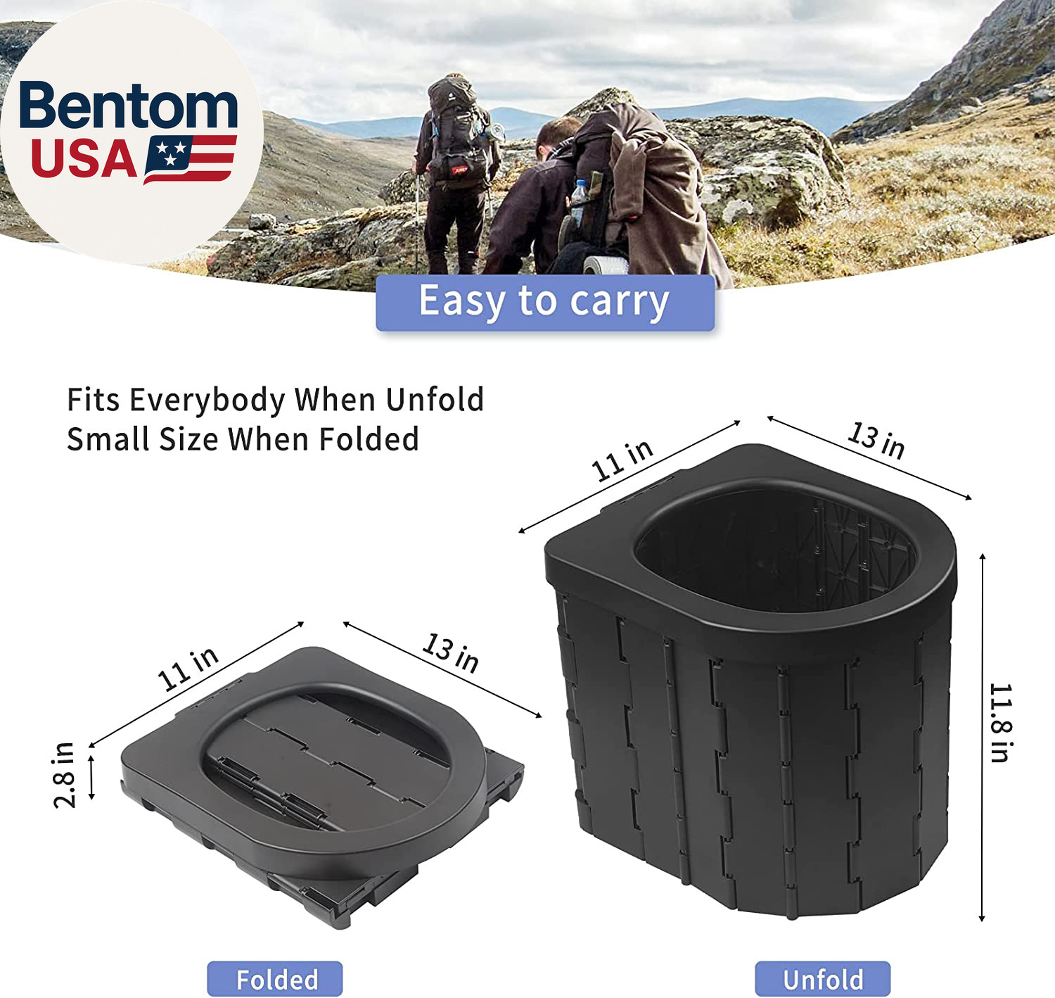 Portable Toilet for Camping, Potty Adults, Porta Travel Commode Bucket Car, Trav