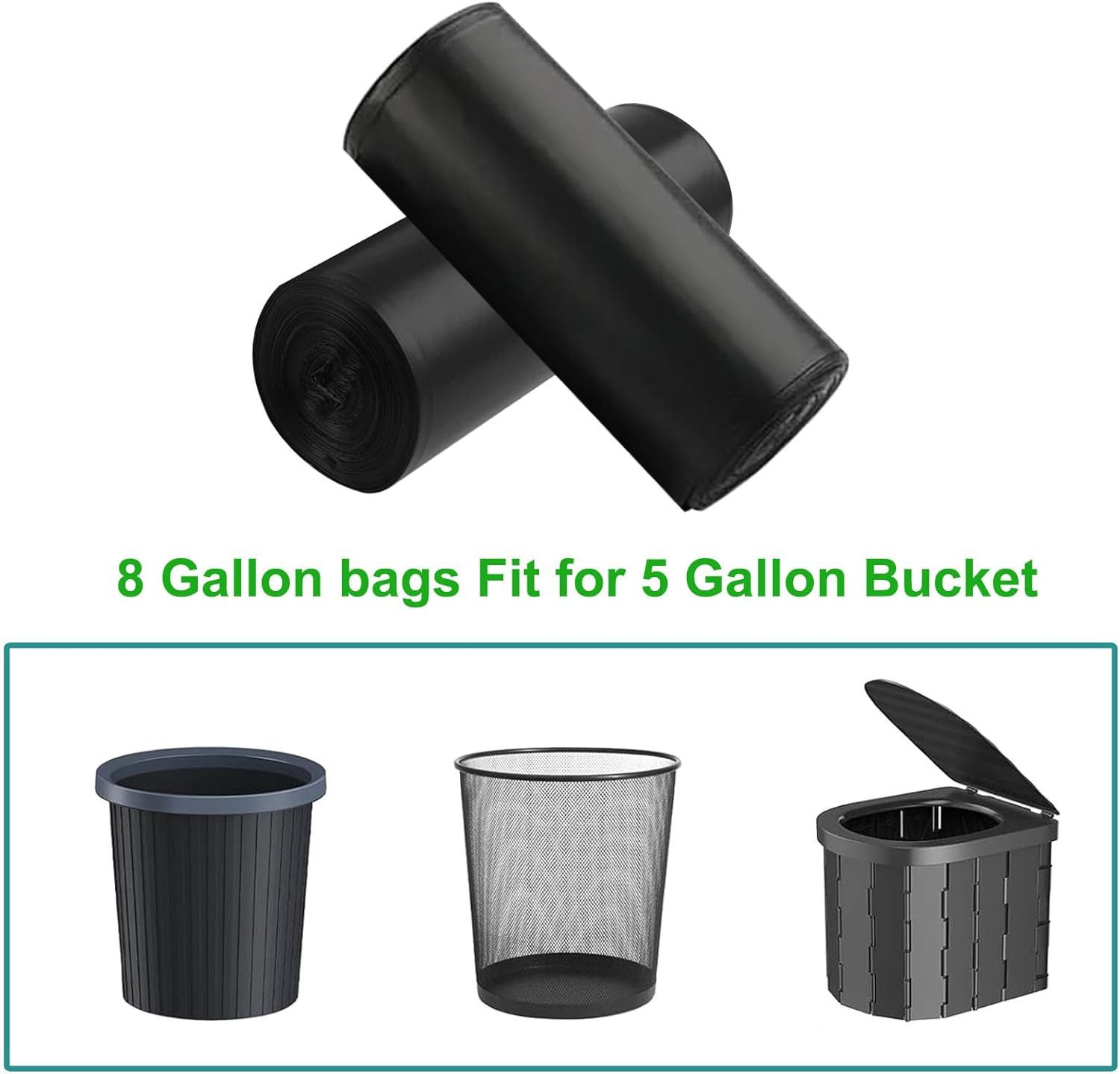 Bolsas de Banio Portatil Camping Paquete 80 de 8 Galones Gruesas Biodegradables