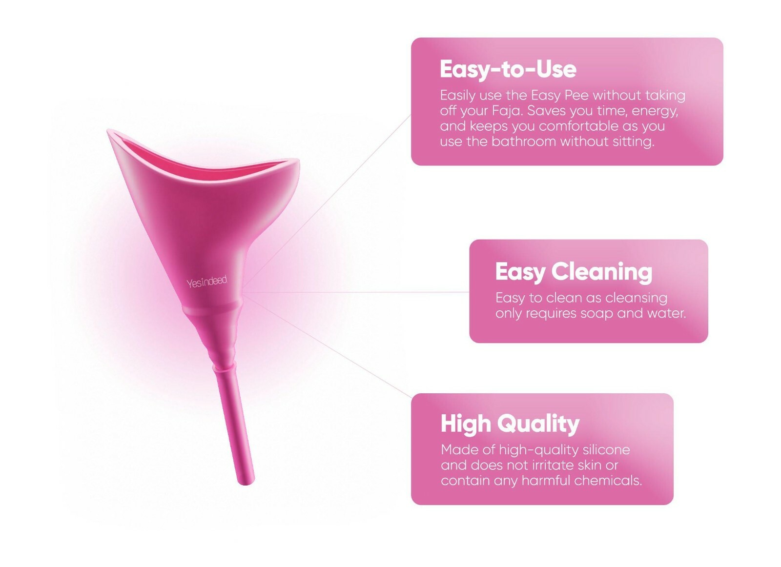 Female Urinal for Women – Silicone Pee Funnel Portable Urination Device