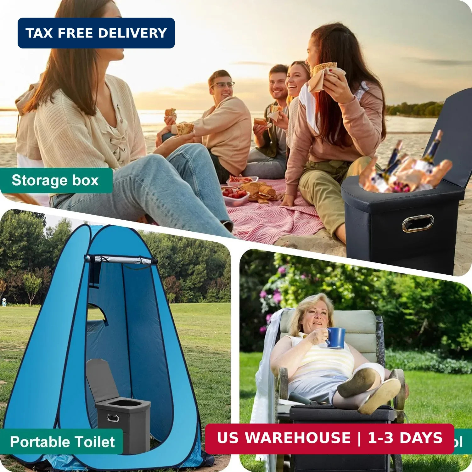 Ann Katy Upgrade XL Portable Toilet for Adults, Extra Large Portable Travel Flod