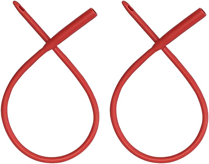 PE Premium Enema Red Latex Catheter 20FR with Flexible Rubber Tubing for Higher