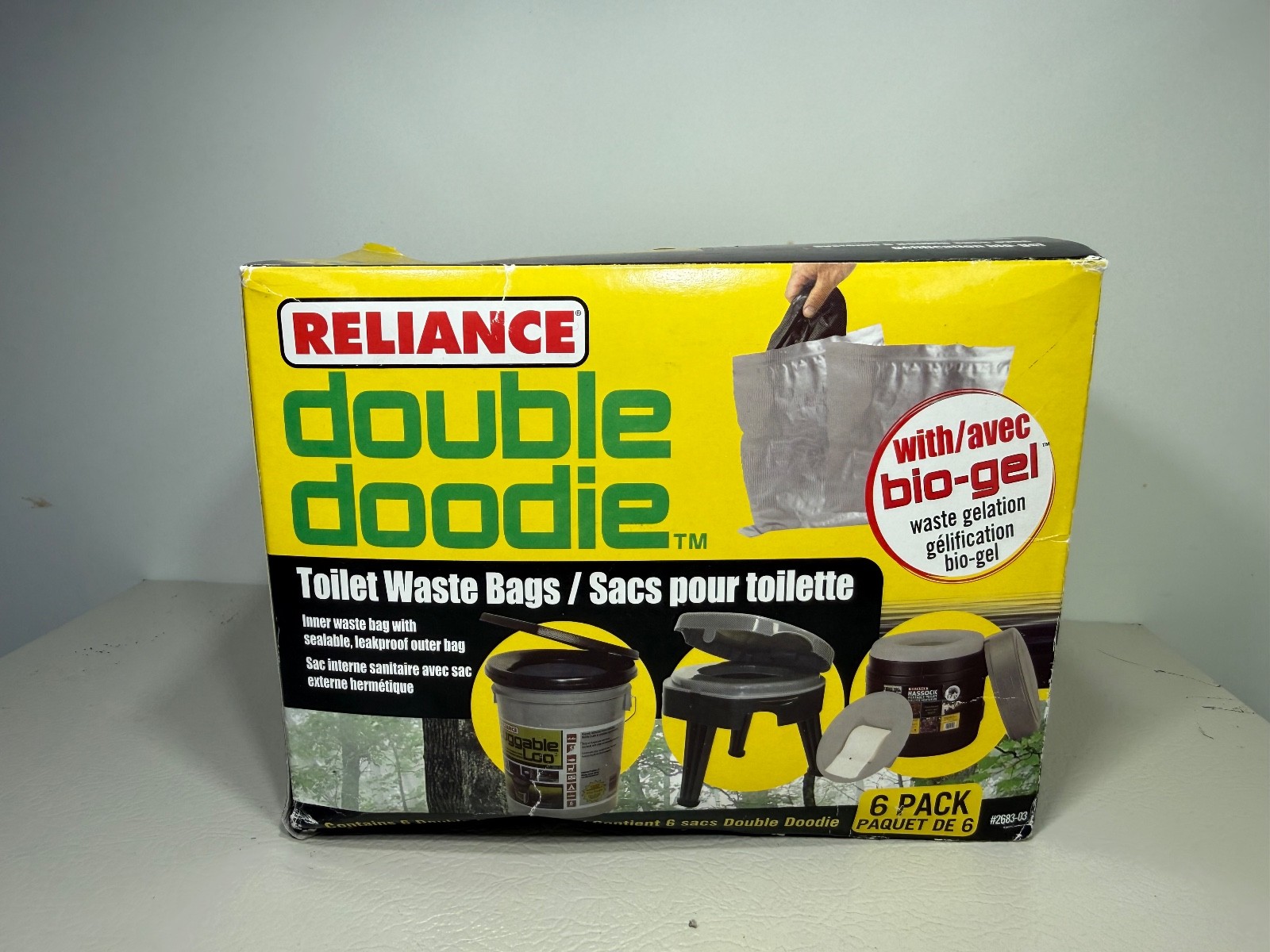 Reliance 6 Pack Double Doodie Toilet Waste Bag Leak proof seal Easy Cleanup New