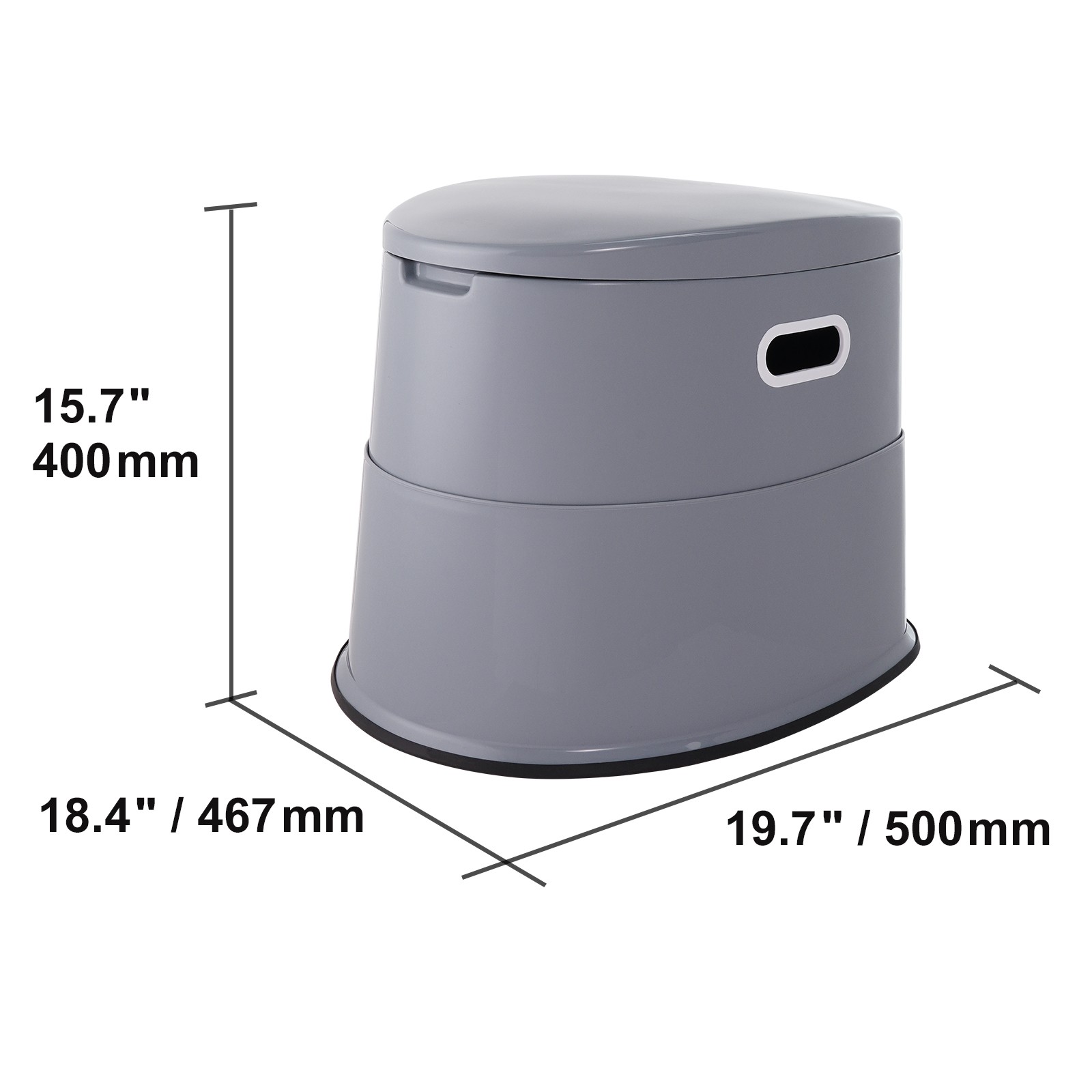 Portable Camping Toilet Inner Bucket with Lid Phone Shelf and Paper Holder