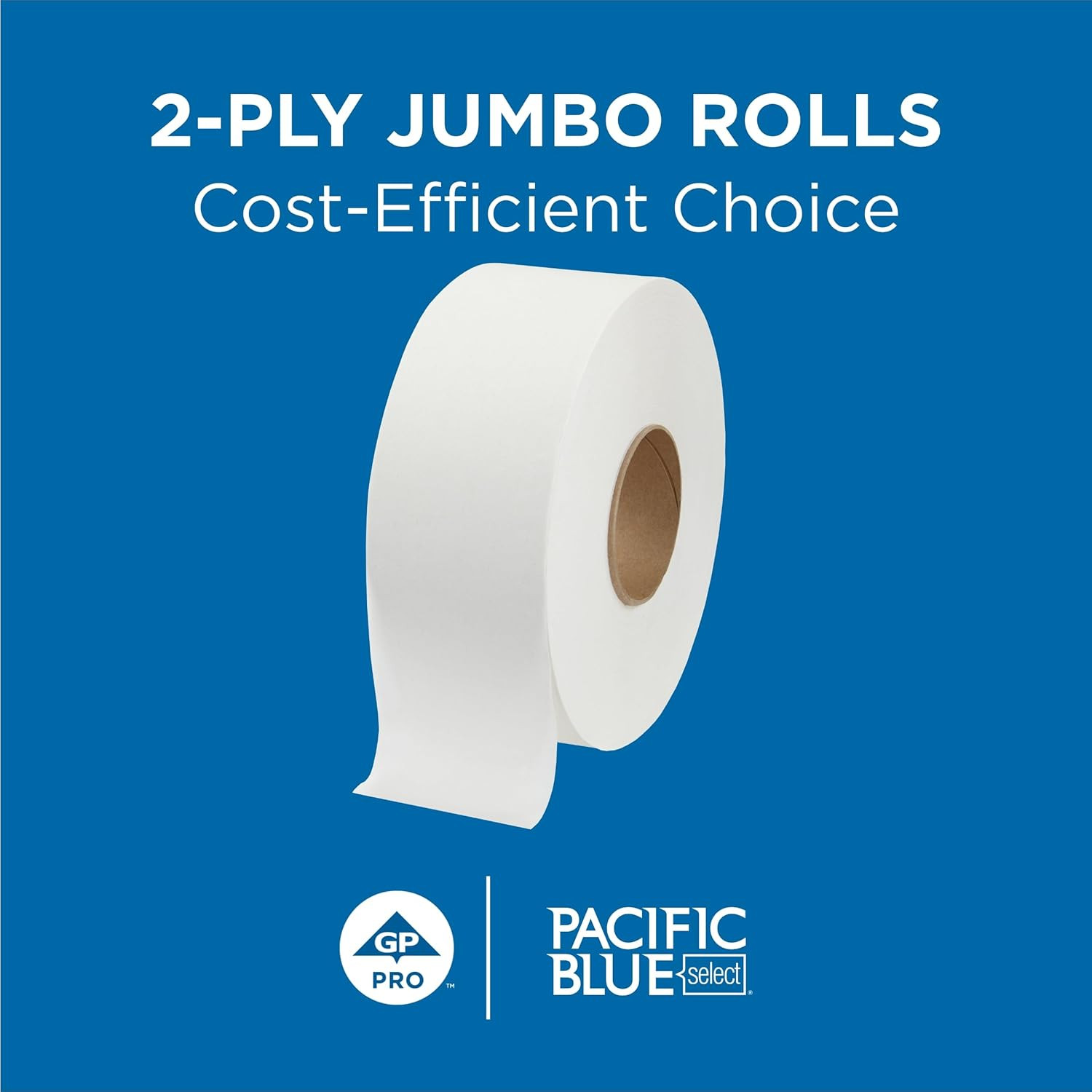 Pacific Blue Select by PRO Jumbo Jr 2-Ply High-Capacity Toilet Paper, White, 10