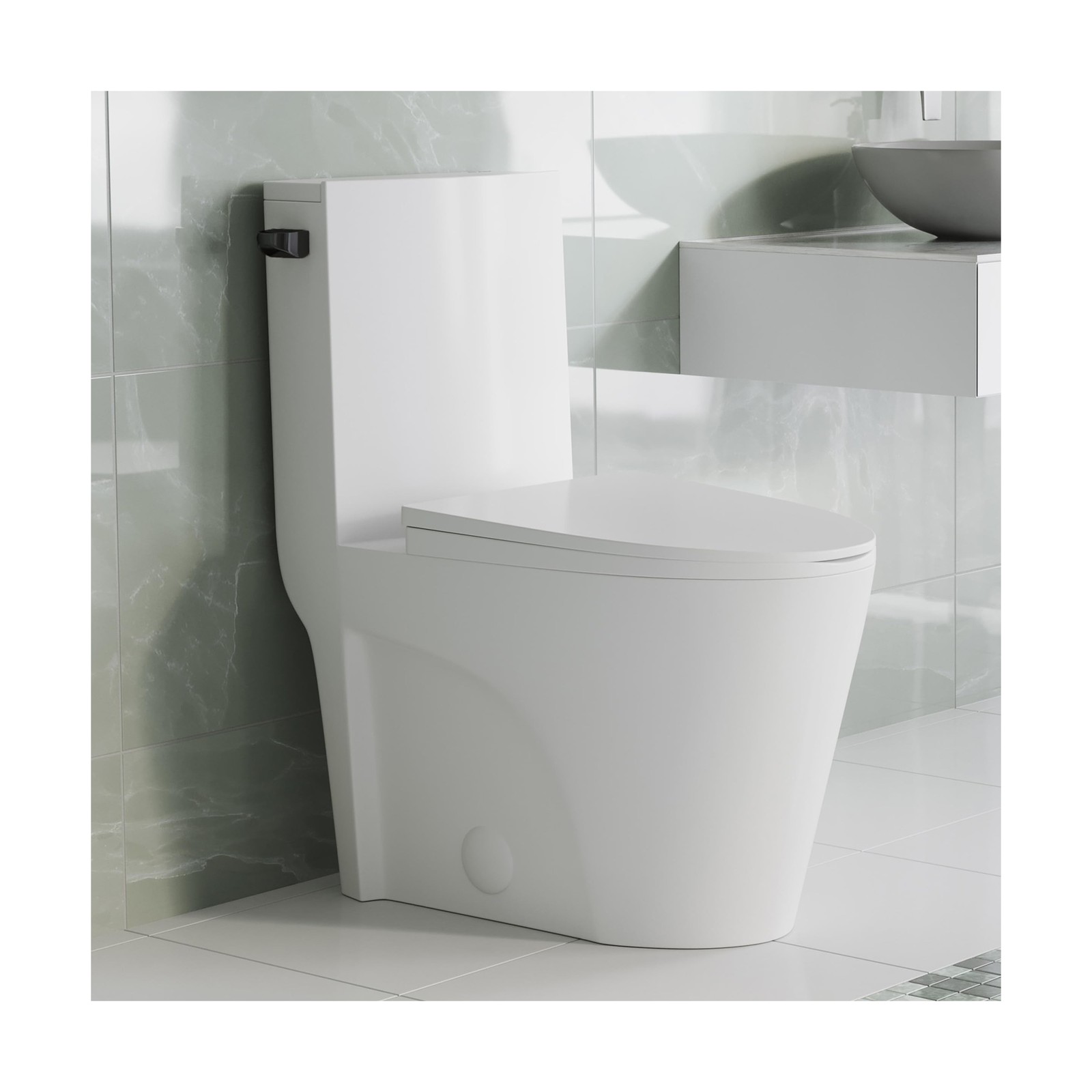 Swiss Madison St. Tropez One Piece Elongated Toilet Side Flush 1.28 gpf with …