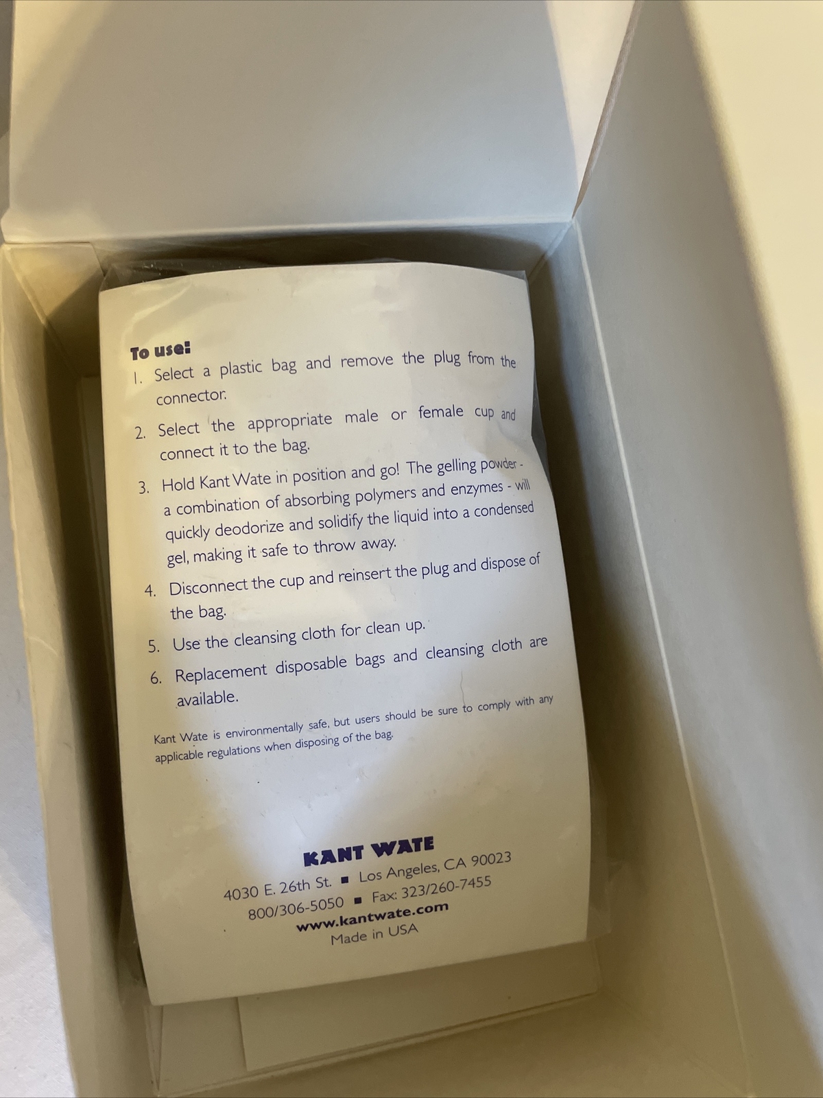 Kant Wate Travel Toilet Male Kit Portable Urinal Funnel Camping 1 Bags/Cleaning