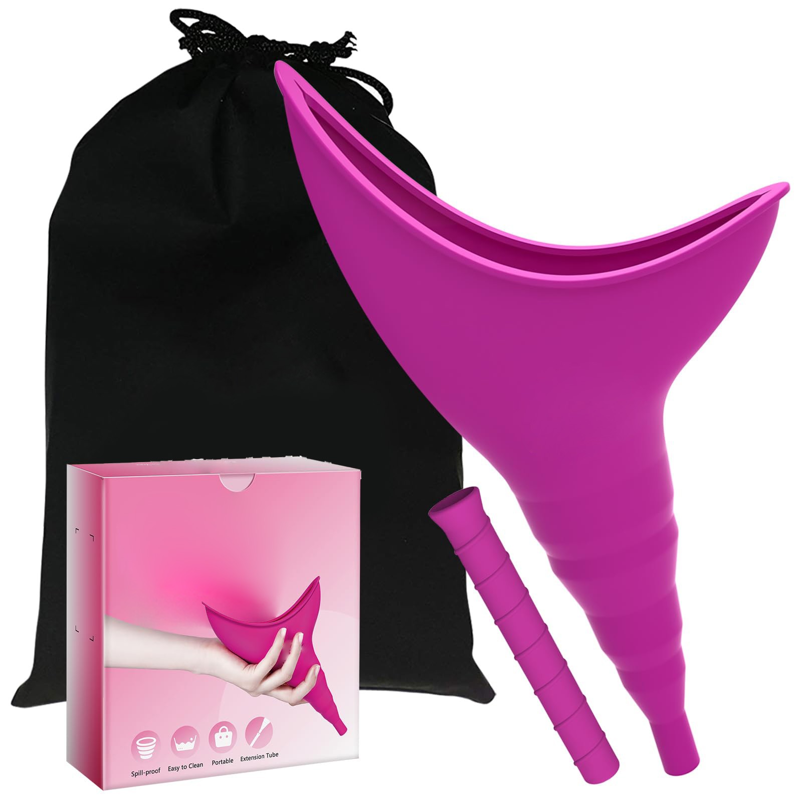 Women Pee Funnel, Portable Female Urination Device, Outdoor Hiking, Purple