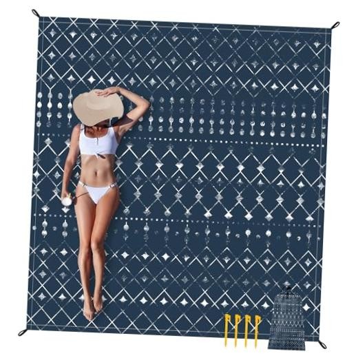 Beach Blanket Waterproof Sandproof, Large Beach Picnic Blankets Foldable Sand
