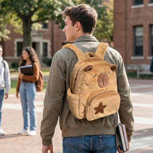 Plush Capybara Backpack – Cute Plush Capybara Backpack – Mochila de Capibara