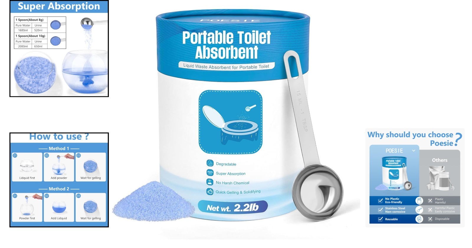 Camping Toilet Gel Powder 2.2 lb – Hassle-Free Solution for Outdoor Hygiene