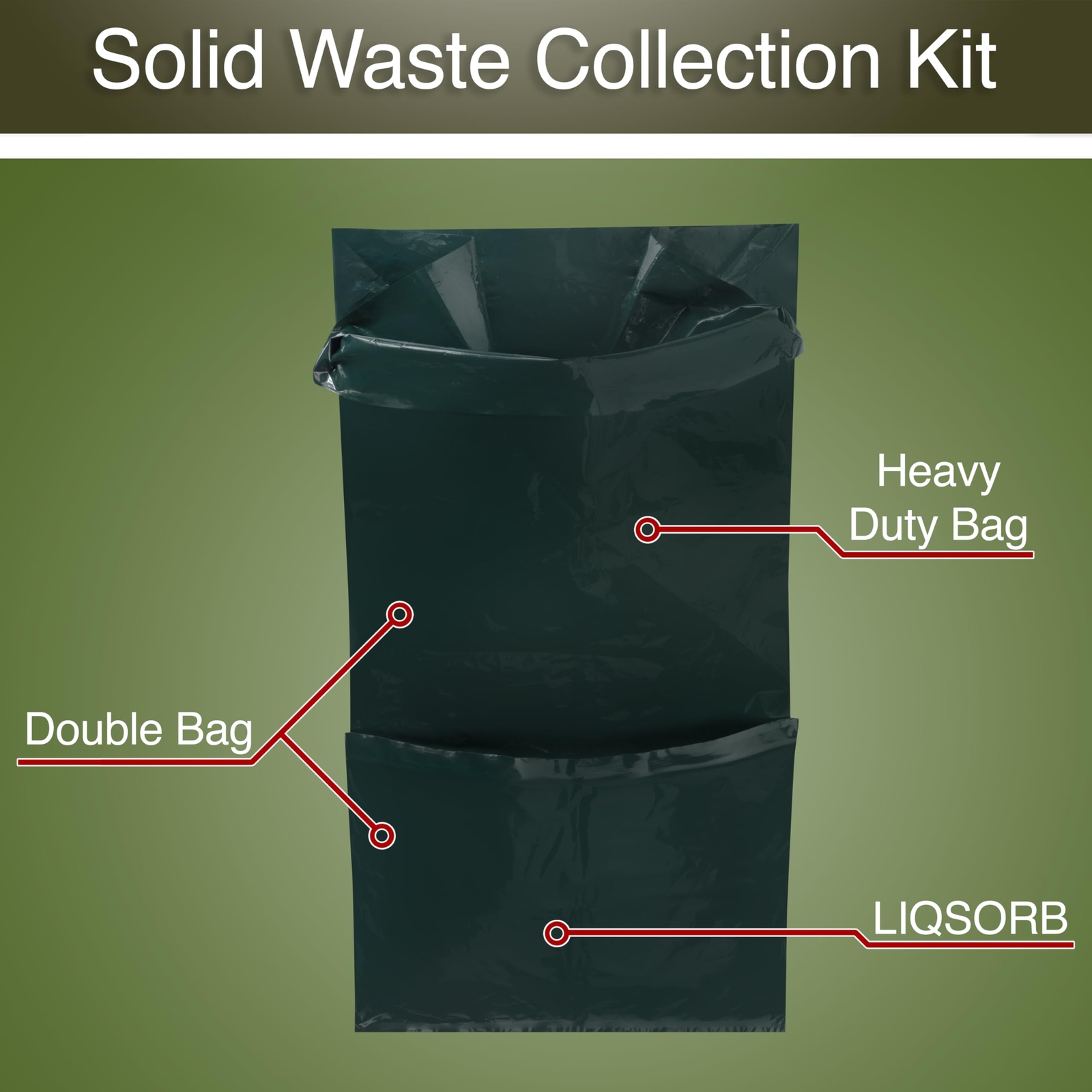 Portable Toilet Waste Bags 3 Pack Double Bag Leakproof Design Inner Bag Gels All