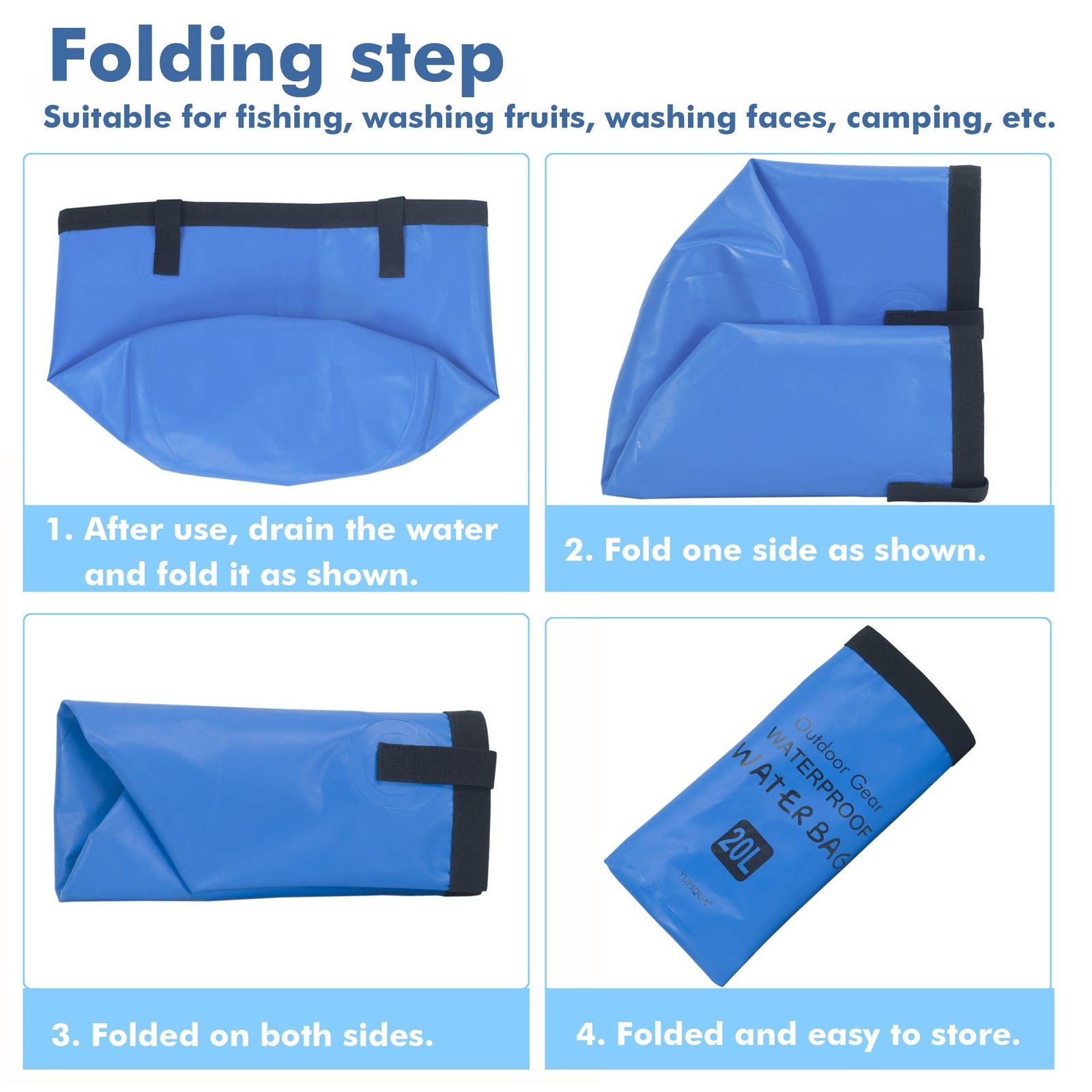 Collapsible Water Bucket for Camping Fishing Hiking Washing 5Gallon
