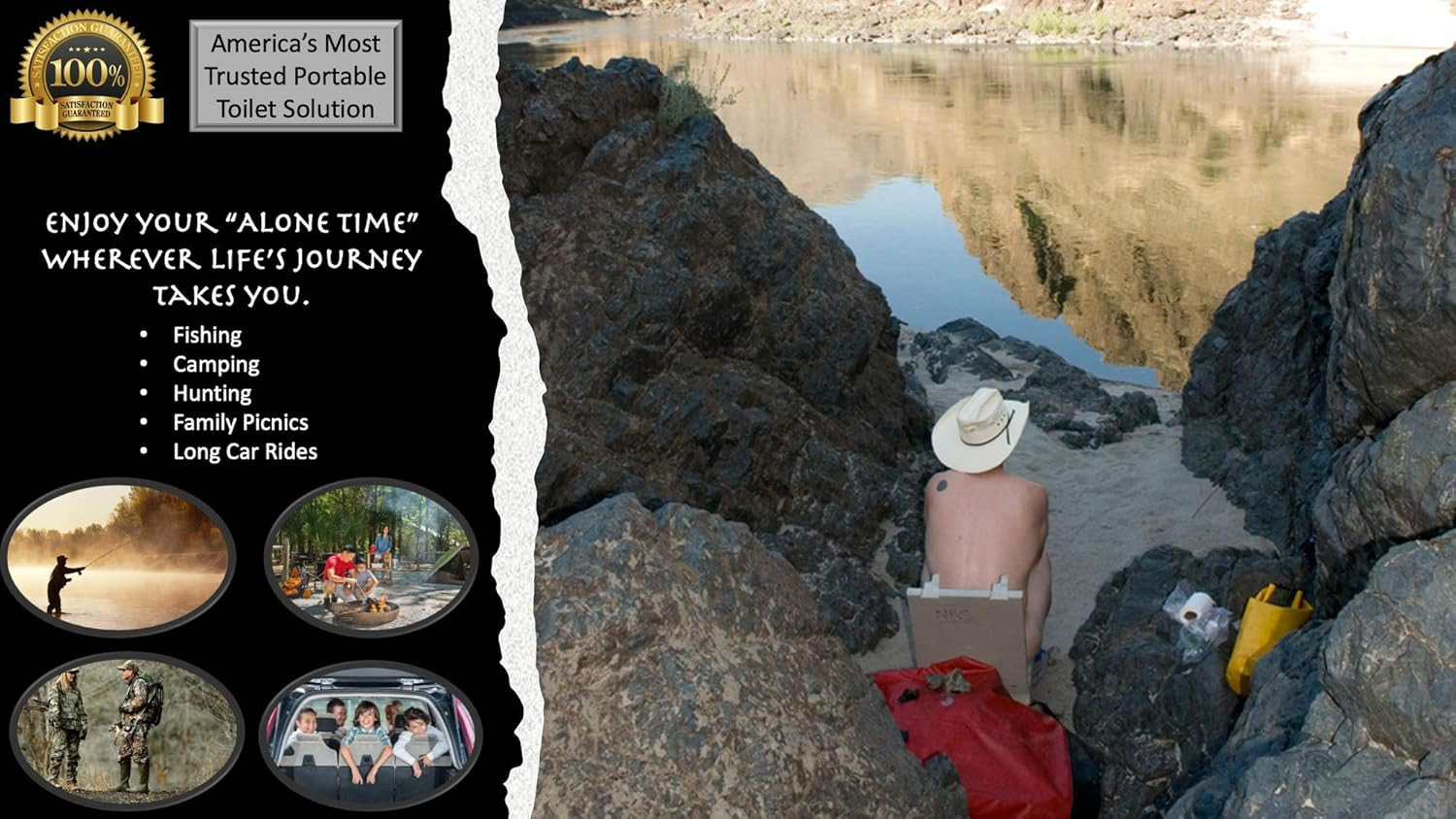 GO Anywhere Complete Portable Camping Toilet – for Camping, Hunting, Fishing and