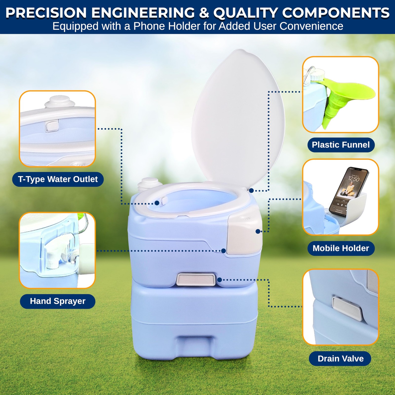 SereneLife 5.2 Gallon Portable Camping Toilet