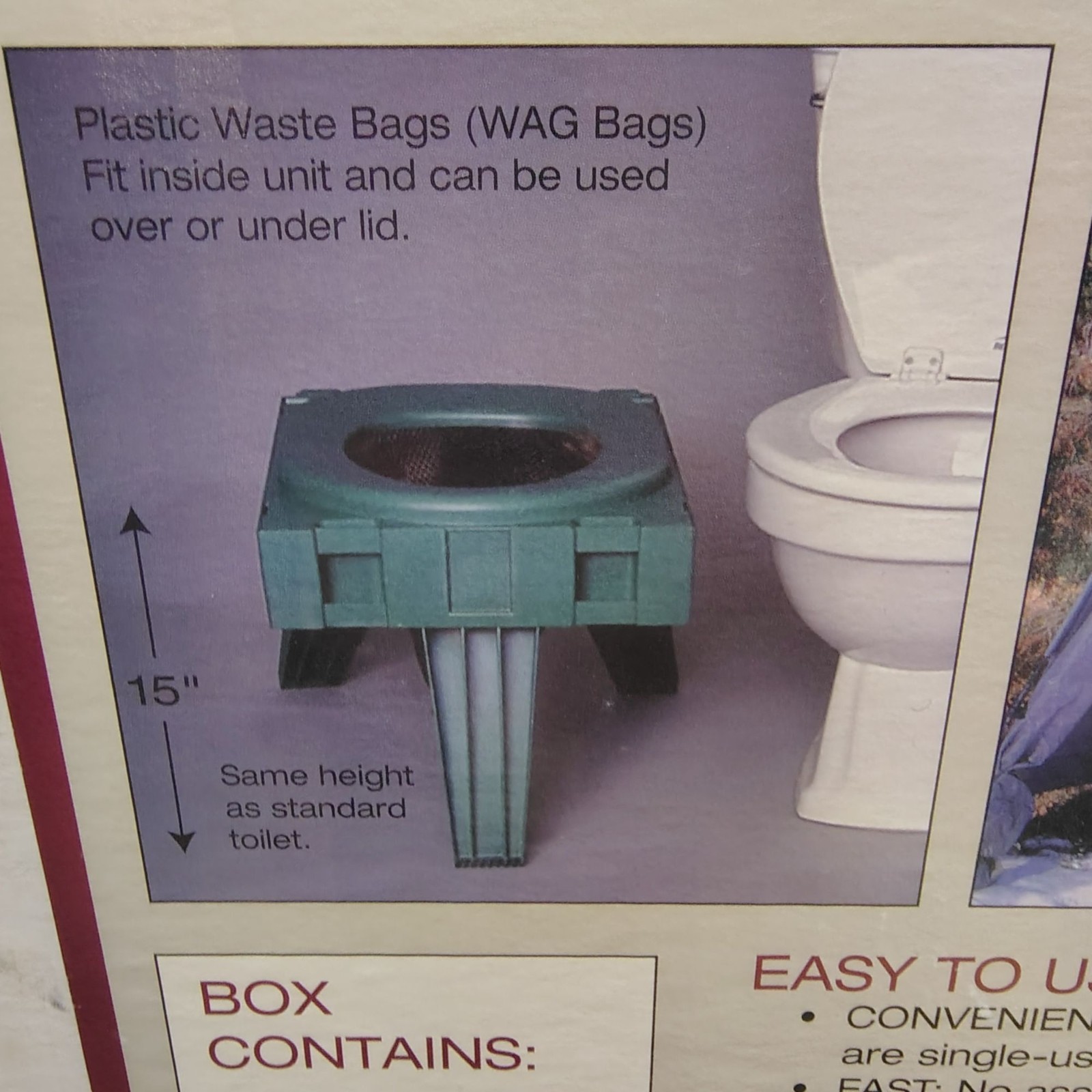PETT Portable Dry Toilet Complete System Plus New Box Double Doodie Bags