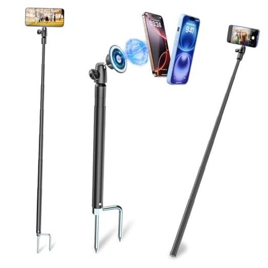 Magnetic Tripod for iPhone, 57″ Monopod and Selfie Stick Tripod for Outdoor,