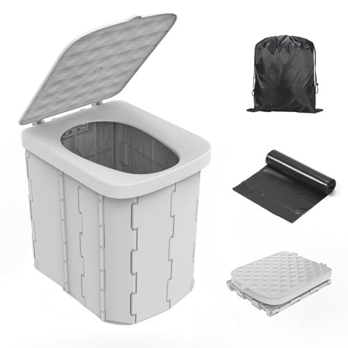Portable Camping Toilet for Adults – XL Portable Folding Toilet with Gray