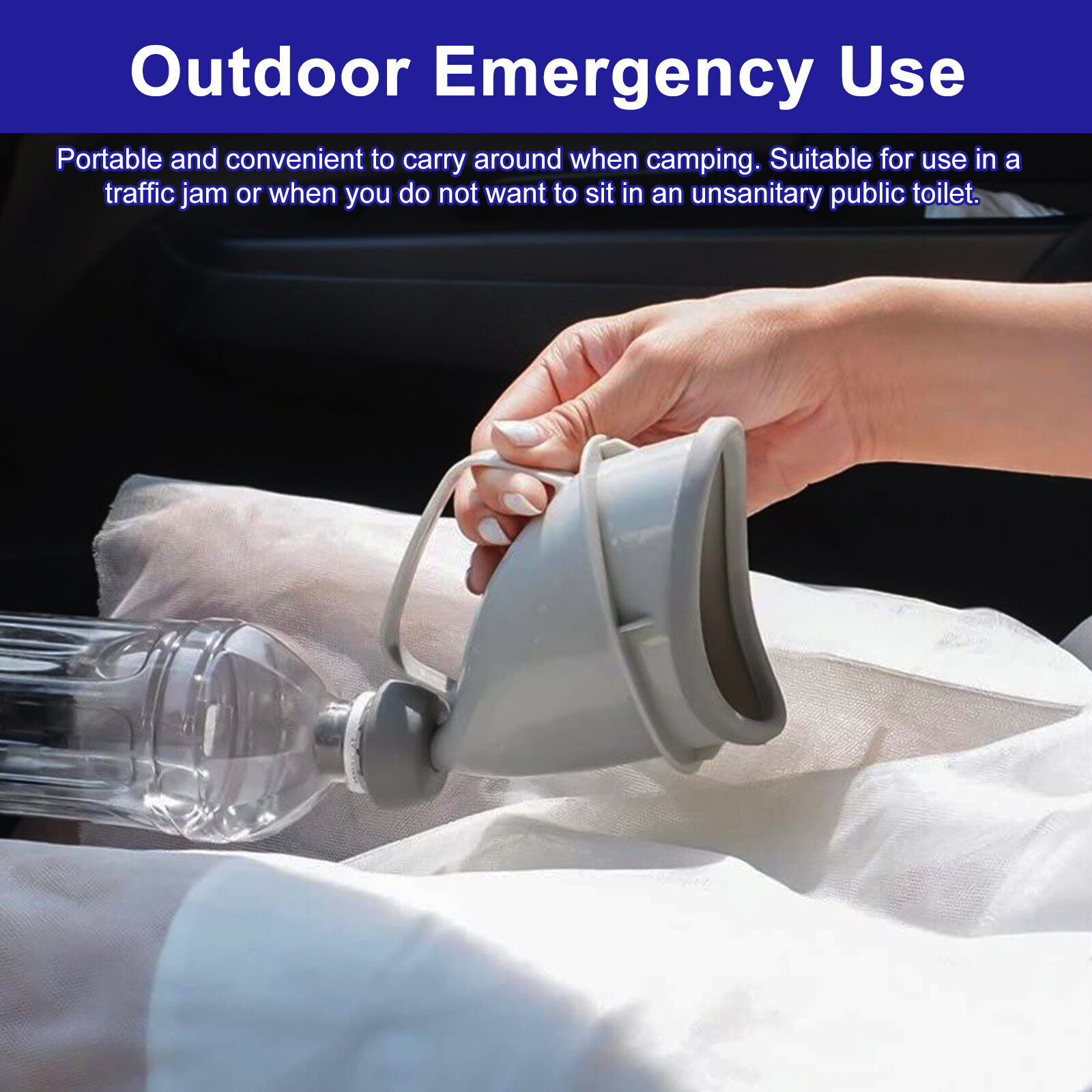 2Pcs Portable Potty Pee Funnel Men Women Emergency Urinal Device Outdoor Toilet
