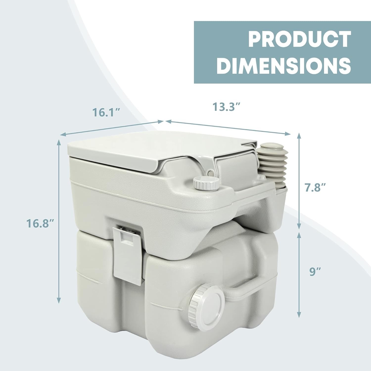 Upgraded Flush Portable Toilet – 5.3 Gallon for Home, RV, and Outdoor Use