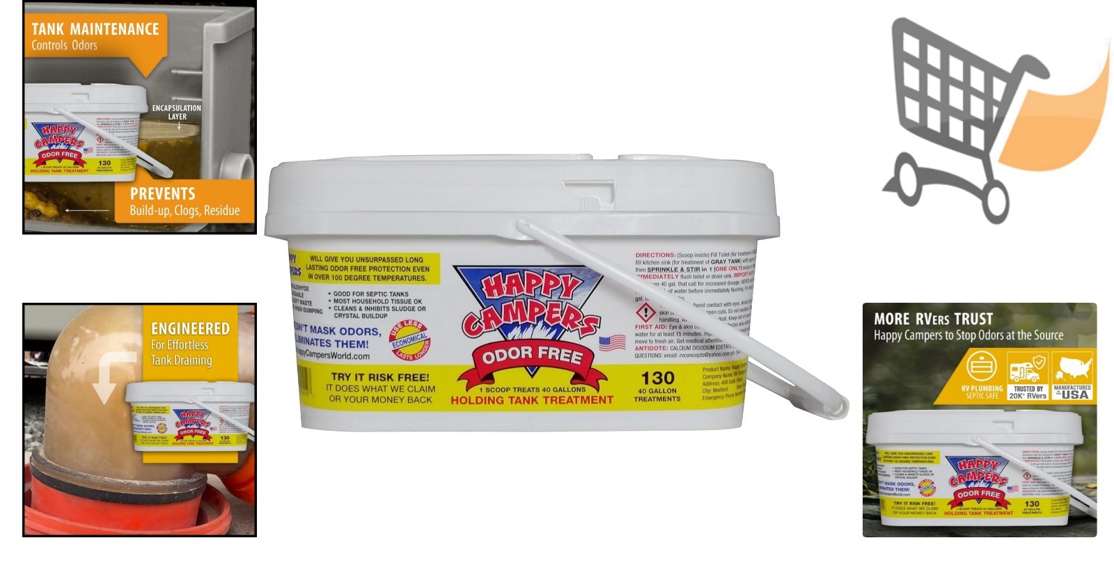 RV Tank Treatment Mineral-Based Odor Control Prevents Clogs Buildup