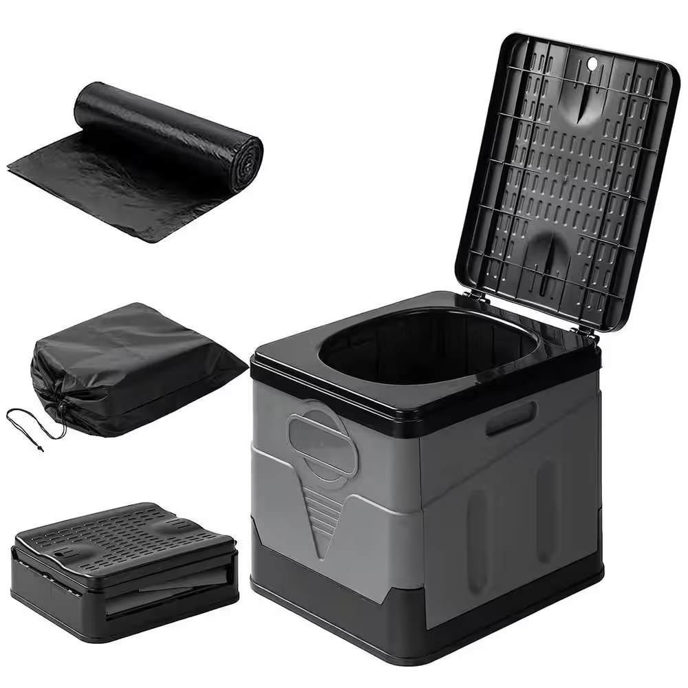 Portable Toilet Camping Outdoor Travel Potty Carry Bag Emergency Toilet with Lid