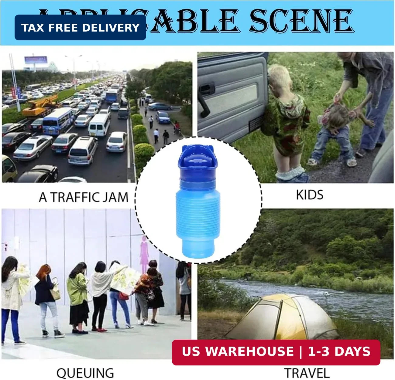 Emergency Urinal for Kids Adult,Portable Reusable Outdoor Urinal Potty Pee Bottl