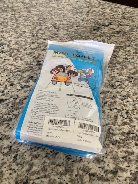 Mini Toilet Disposable urinal bags (20) – camping, road trips, sports events +