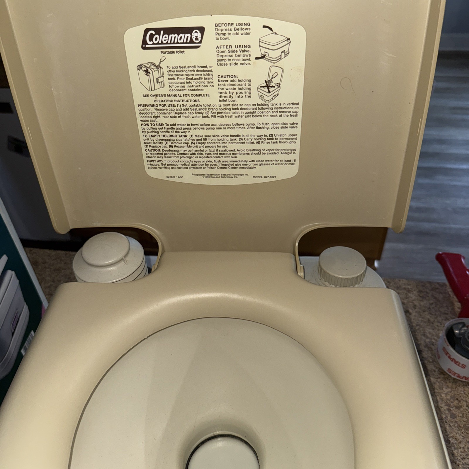 Coleman Camping Outdoor Portable Toilet, 827-802T +7 Pack Holding Tank Deodorant