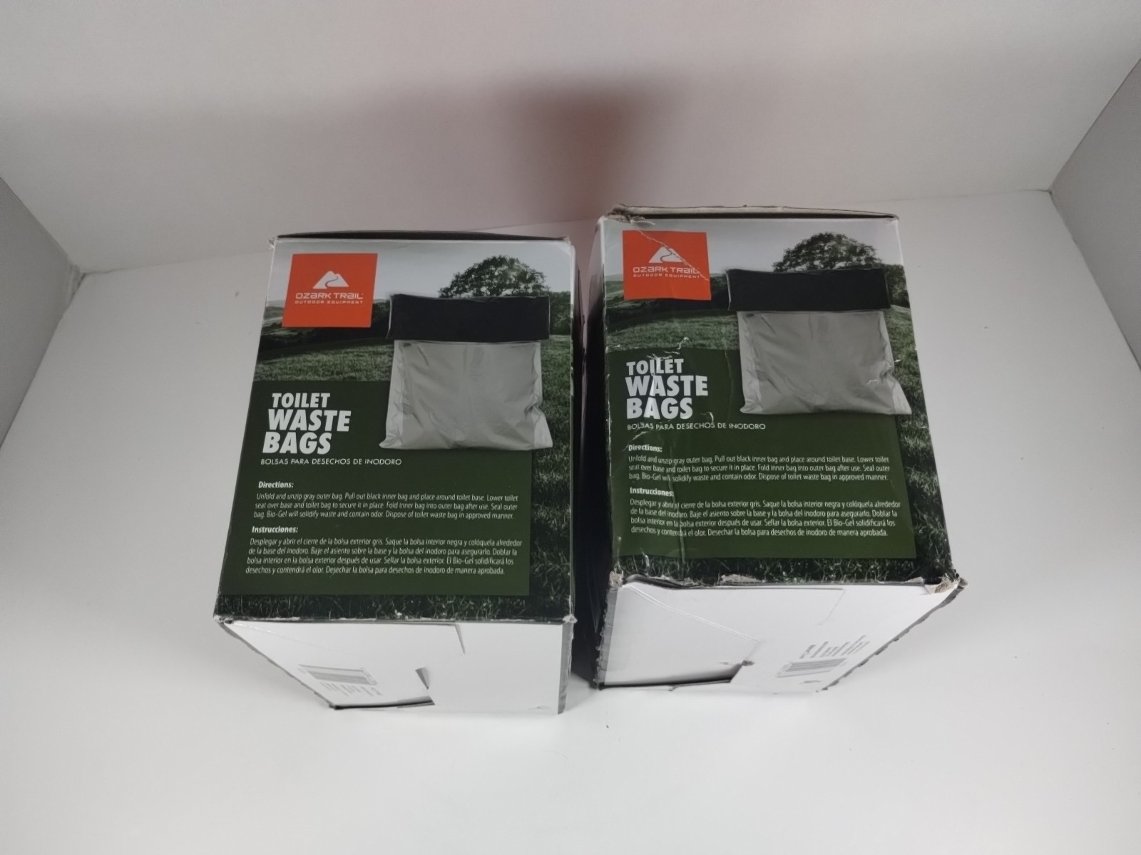 Two Boxes Of 5 Ozark Trail Toilet Waste Bags With Biogel Leak Proof Total 10