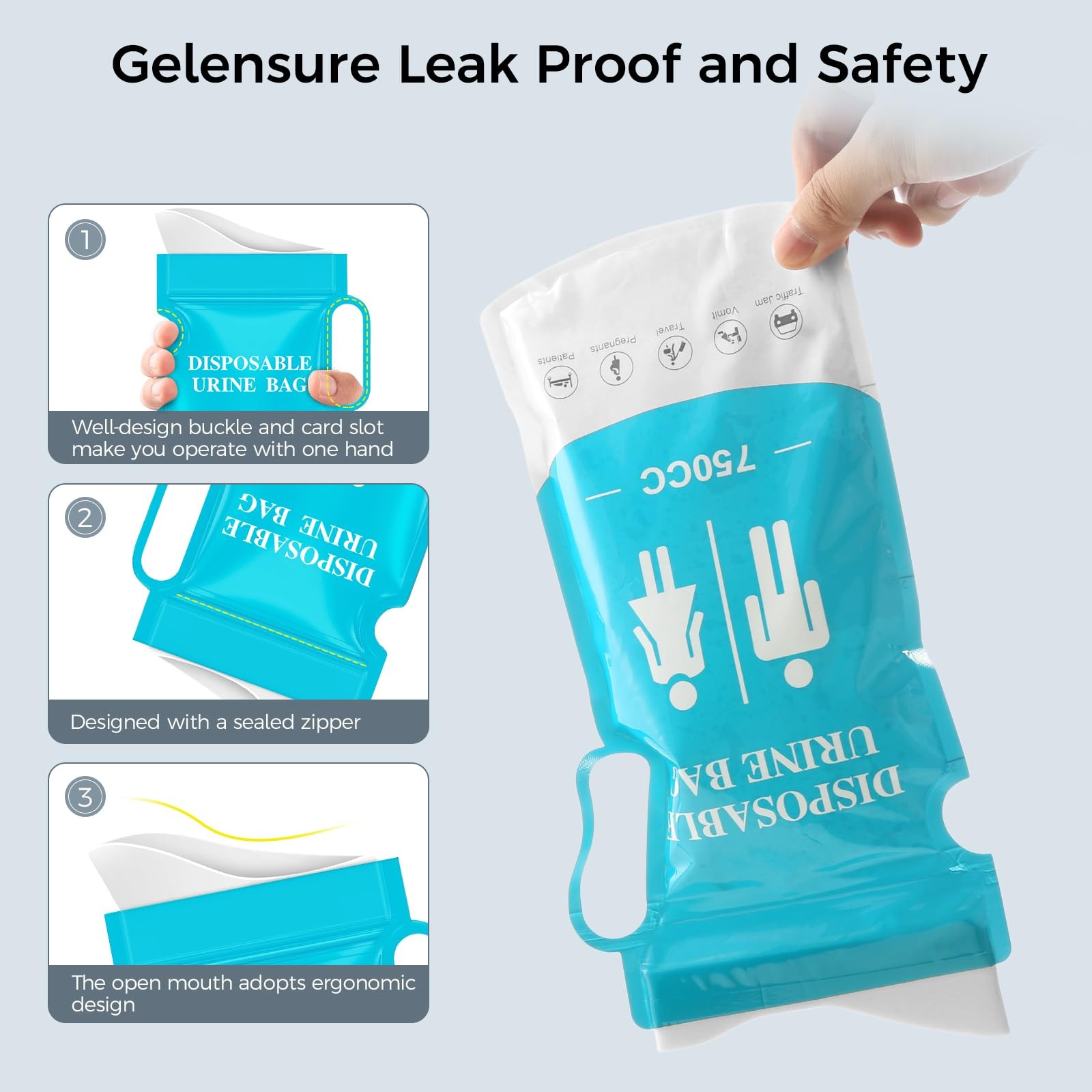 750ML Emergency Disposable Urinal Bags,12 PCS Vomit Bags,Female Urinal for Wo…