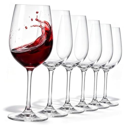 Set of Unbreakable Acrylic Wine Glasses with Stem Plastic Wine Glasses 19 oz 6
