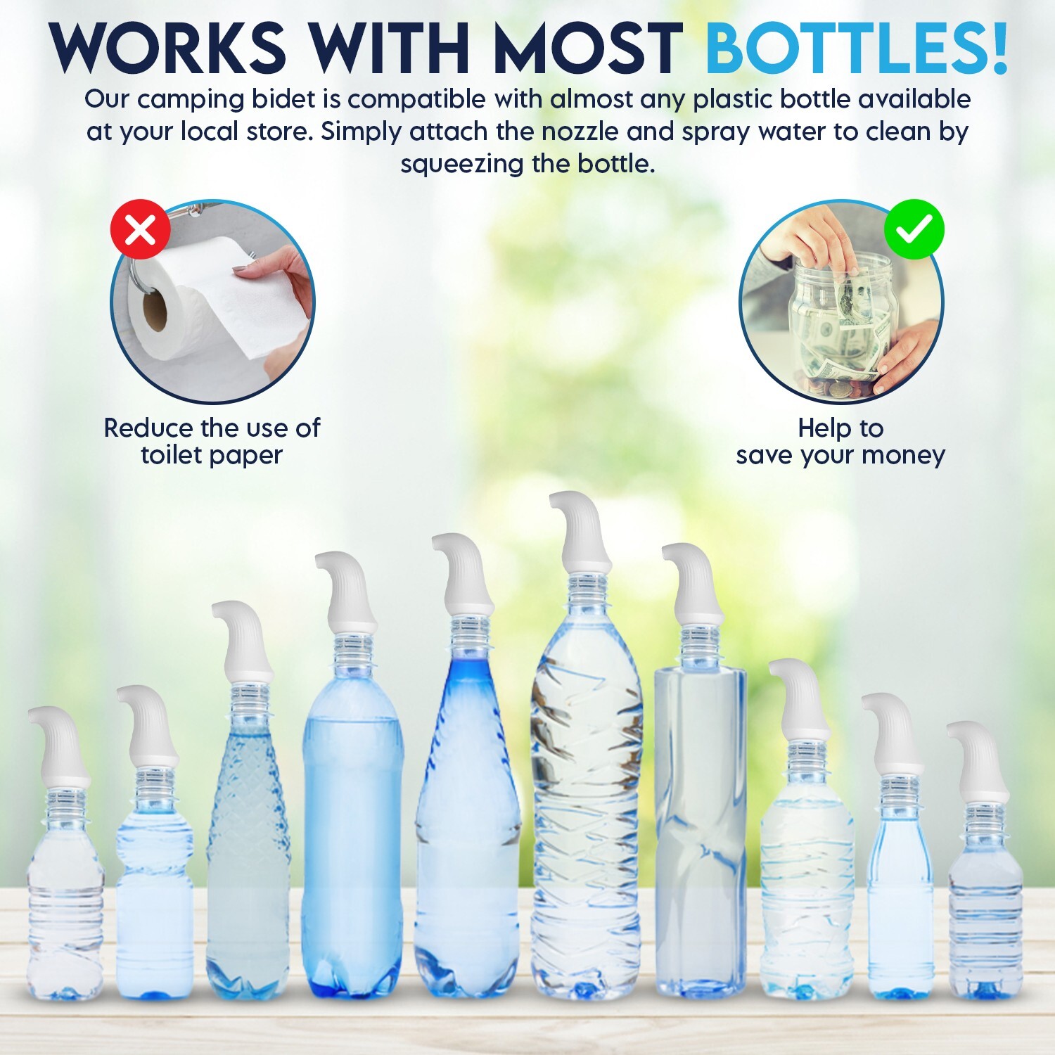 JEP 302 Camping / Backpacking Bidet – Perfect for travel bottle attachment