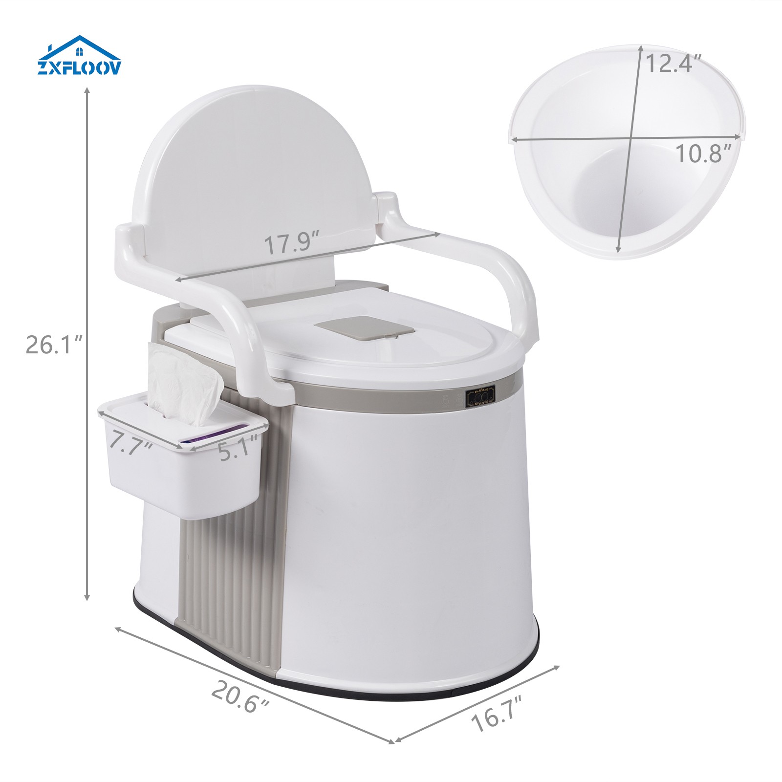 Portable Camping Toilet w/Bag & Seat – for Car RV Truck Travel Hiking Fishing