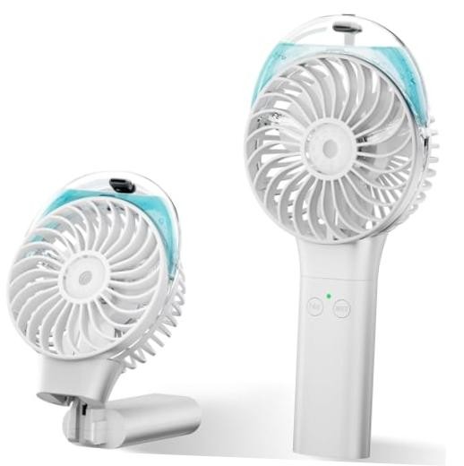 Handheld Fan with Mister, Mothers Day Gifts for Mom, Birthday White Misting