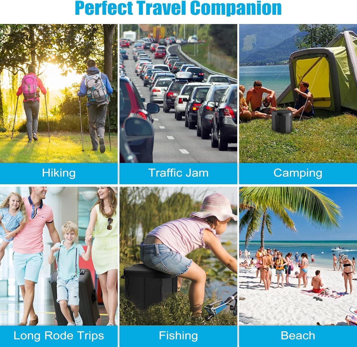 Durable Folding Toilet Portable Camping Travel Adult Waterproof Stool Liner Bag