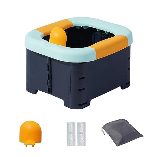 Toilet bowls for children，Portable Potty for Toddler Travel Foldable Quiet Blue