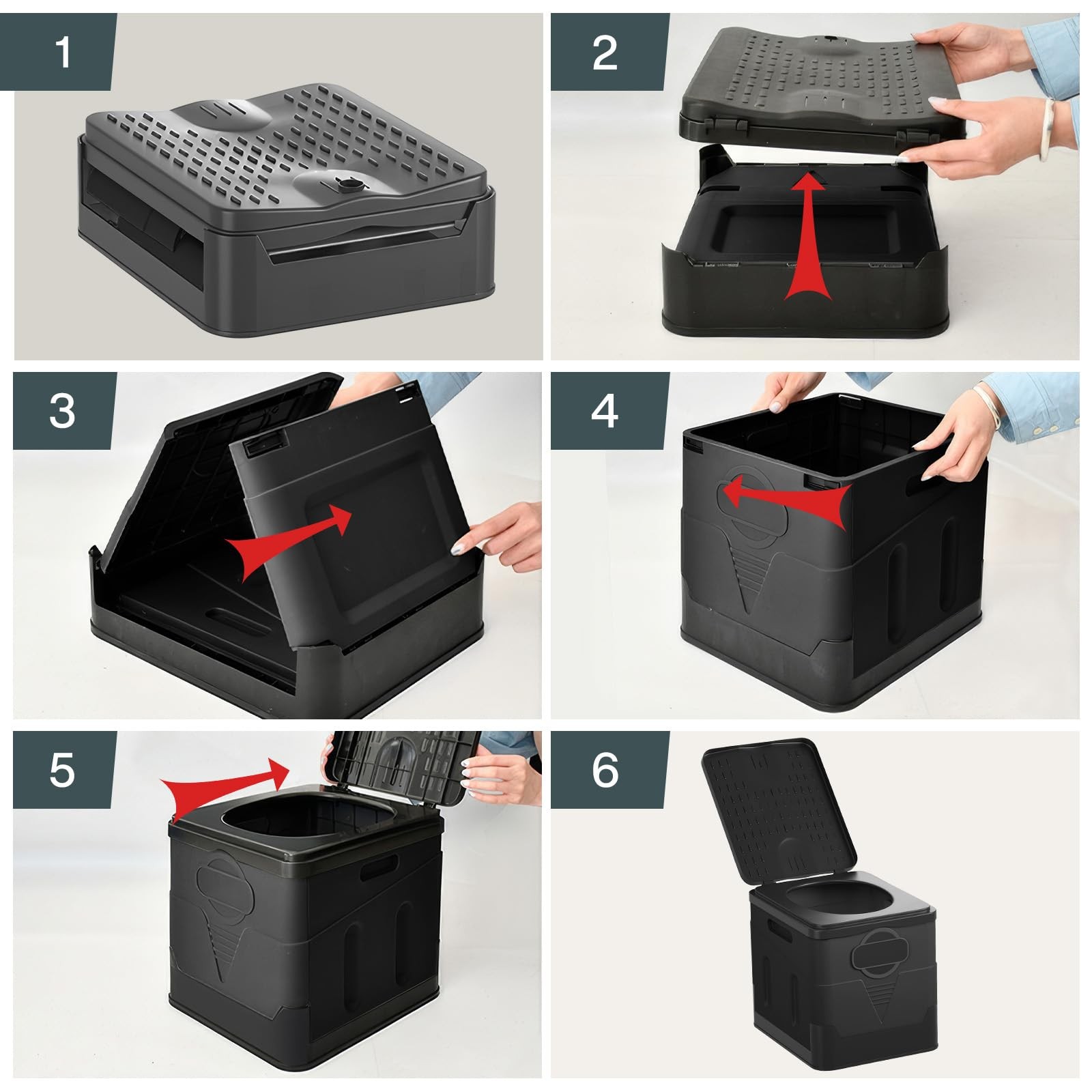 Portable Folding Toilet Set, 25L Large, Maximum Carry 150KG, 24 Bags Rubbish…