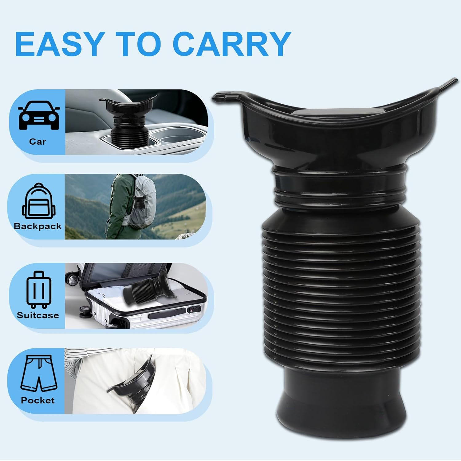 Pee Bottles for Men, Portable Urinal for Men, Collapsible Urine Bottle 750ML, Ca