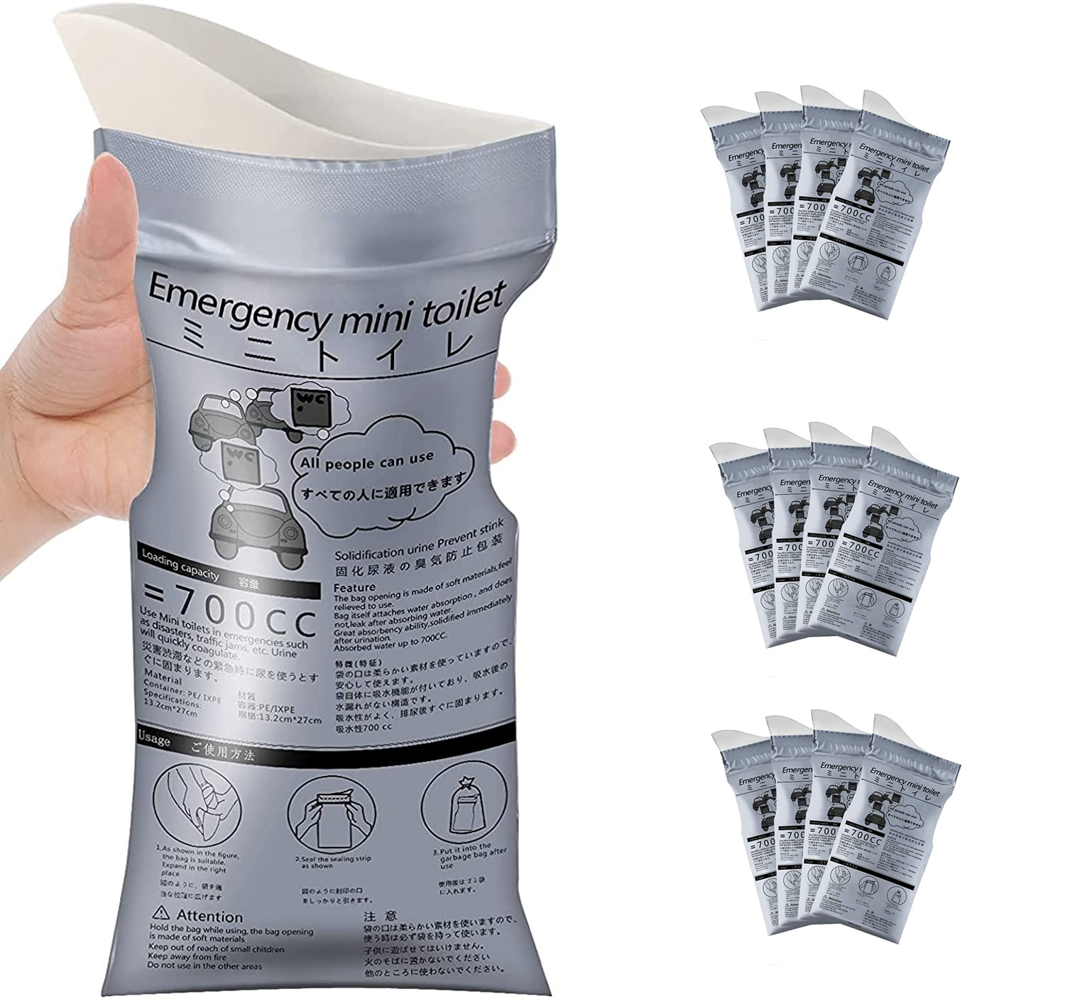 16 PCS Disposable Emergency Urinal Bag,Travel Pee Portable Camping Pee Bags