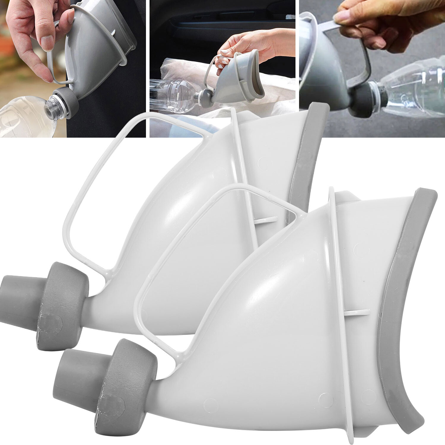 1/2 x Portable Potty Pee Funnel Men Women Emergency Urinal Outdoor Toilet Device