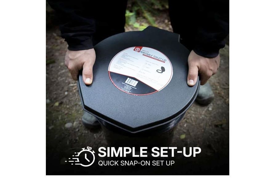 5-Gallon Portable Toilet Seat with Lid for Camping, Emergencies & Travel