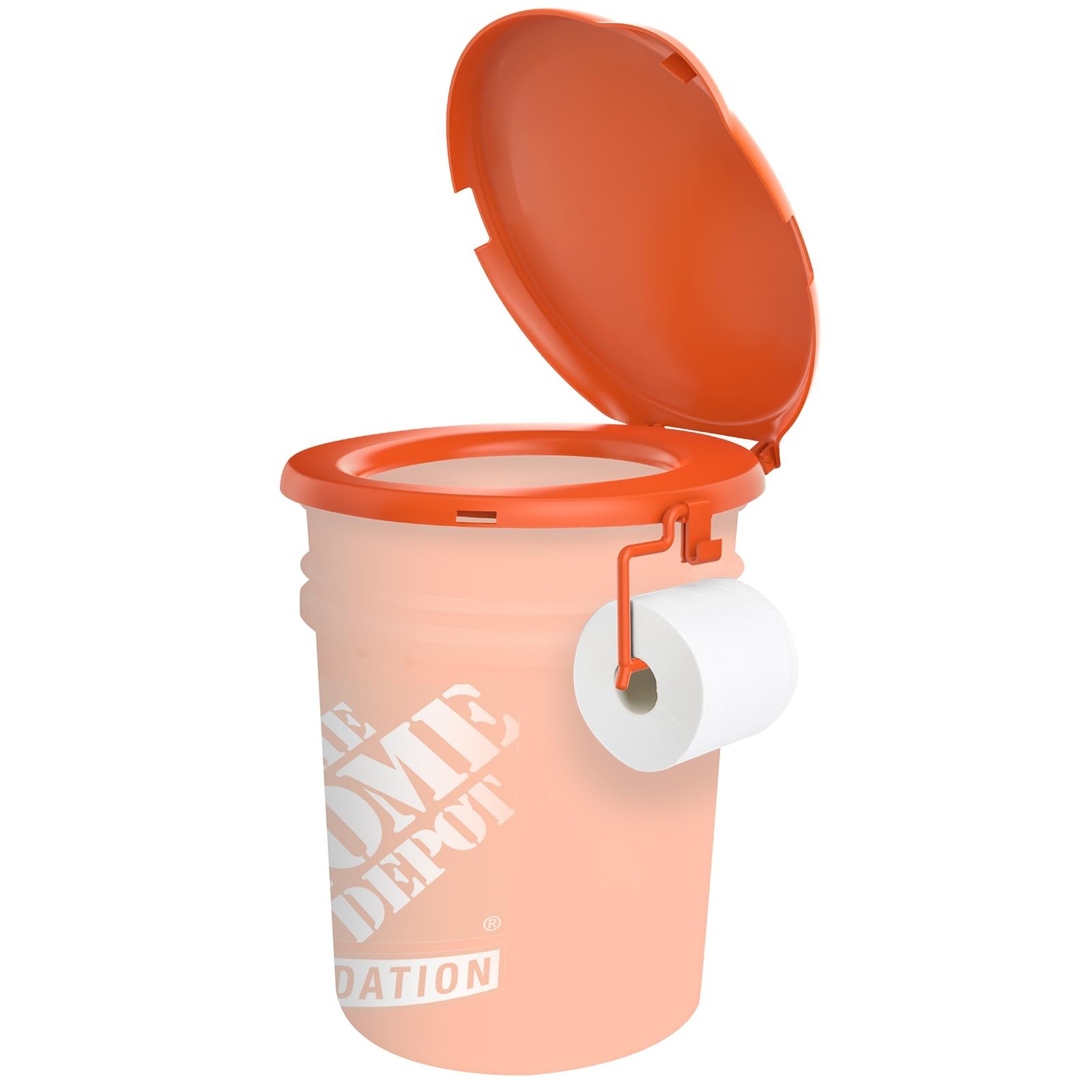 Portable Toilet Seat Orange 5 Gal Bucket Lid Adults Camping Emergency Commode
